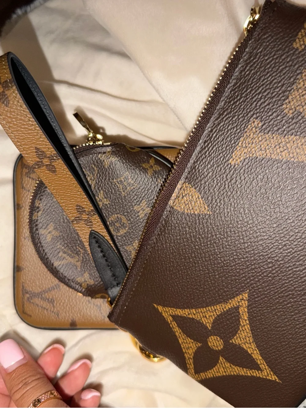 Louis Vuitton Pouch LV Trio Giant Monogram reverse LV wristlet LV wallet